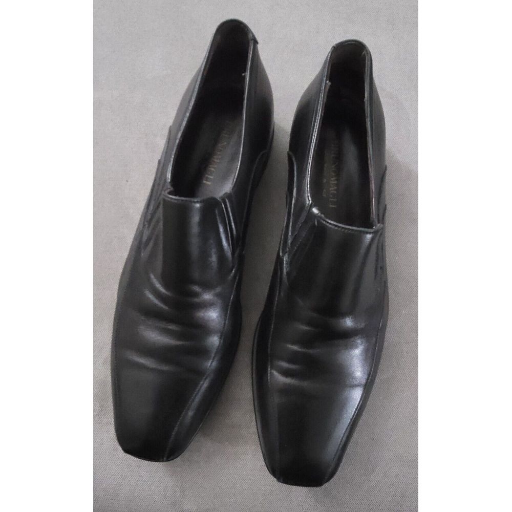 Bruno Magli Men's "Risborn" Black Leather Slip On Loafers‎ Shoes Size 9.5 F